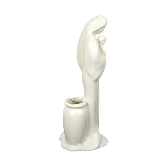 Vintage Haeger Pottery Madonna with Child: White Ceramic Planter